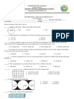 Fourth Quarter Periodical Test Math 5