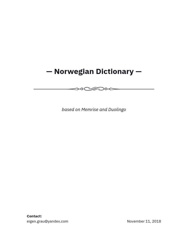 Norsk Dictionary | PDF