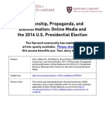 Partisan, Propaganda, and Disinformation: Online Media and the 2016 U.S. Presidential Election - Harvard Study 
