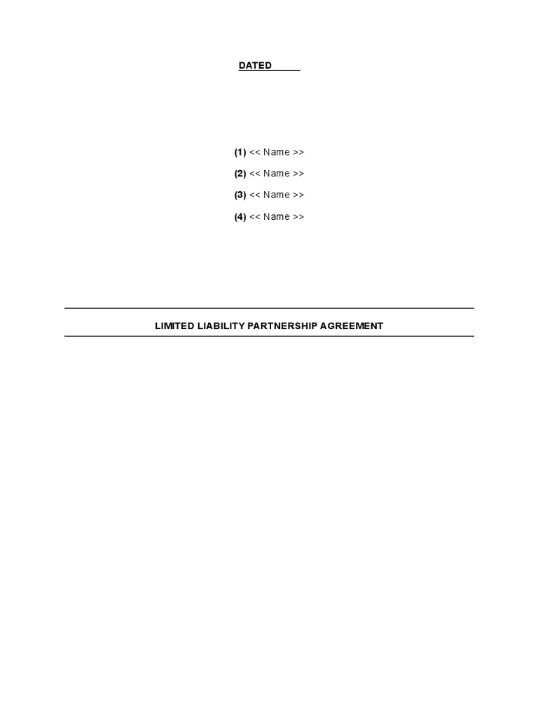 LLP Agreement | PDF | Limited Liability Partnership | Law