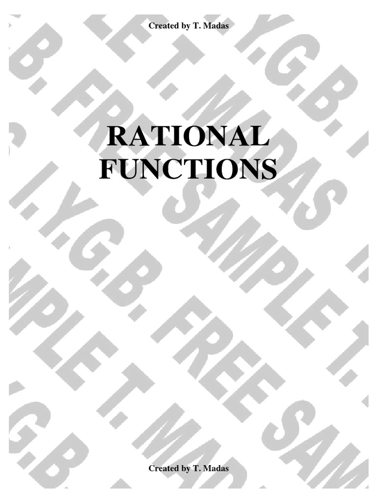 Rational Functions: Created by T. Madas | Download Free PDF | Asymptote ...