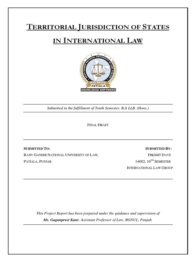 Territorial Jurisdiction | PDF | Jurisdiction | International Law