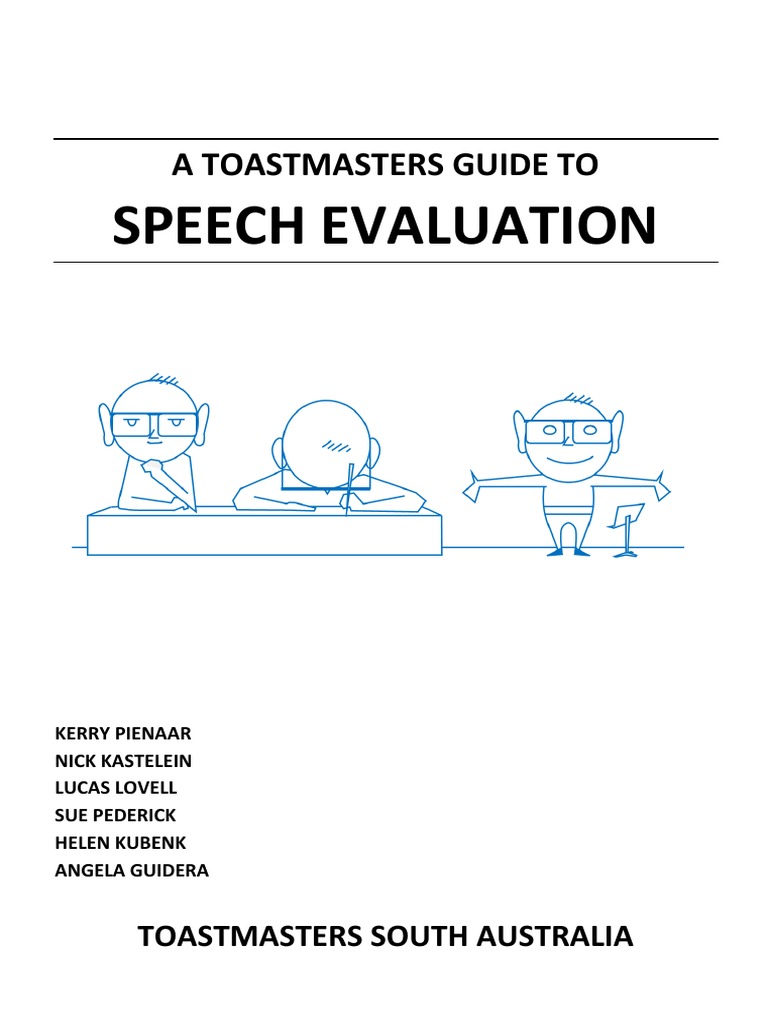 A Toastmasters Guide To Speech Evaluations PDF Public Speaking
