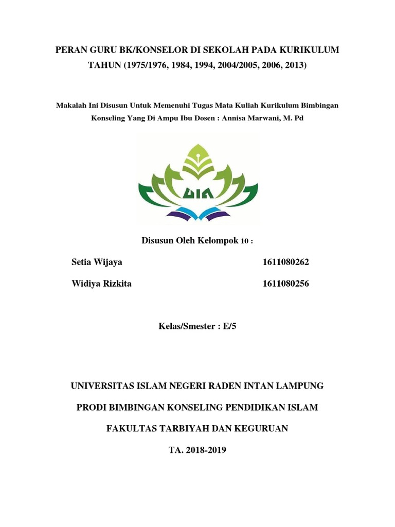 Peran Guru Bk Konselor Di Sekolah Pada Kurikulum