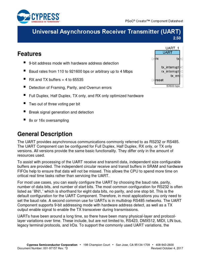 Component - UART V2.50 PDF | PDF | Data Transmission | Computer Data