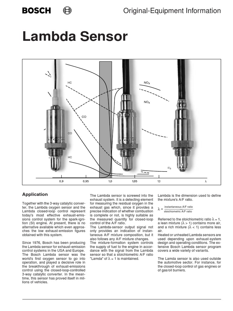 Bosch Lambda Sensor Overview | PDF | Chemistry | Materials