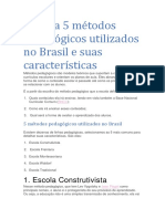 5 Métodos Pedagógicos Utilizados No Brasil e Suas Características