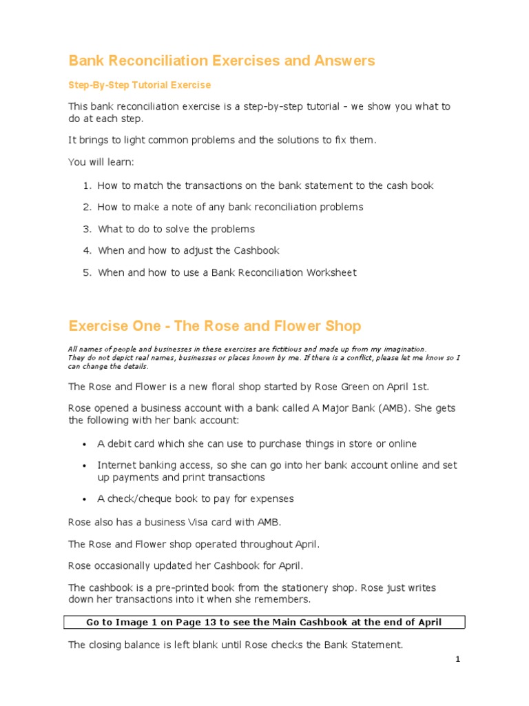Banking Exercises | PDF | Cheque | Deposit Account