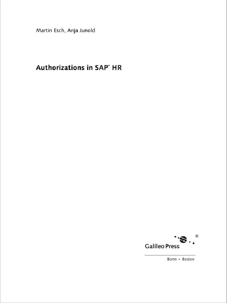 SAP Press - Authorizations in SAP HR 2008 PDF | PDF