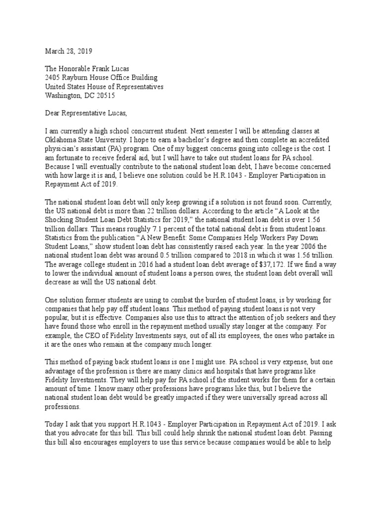 comp 2 essay 3 final draft Student Loan Student Debt