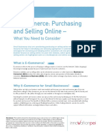 E-Commerce: Purchasing and Selling Online - : What You Need To Consider