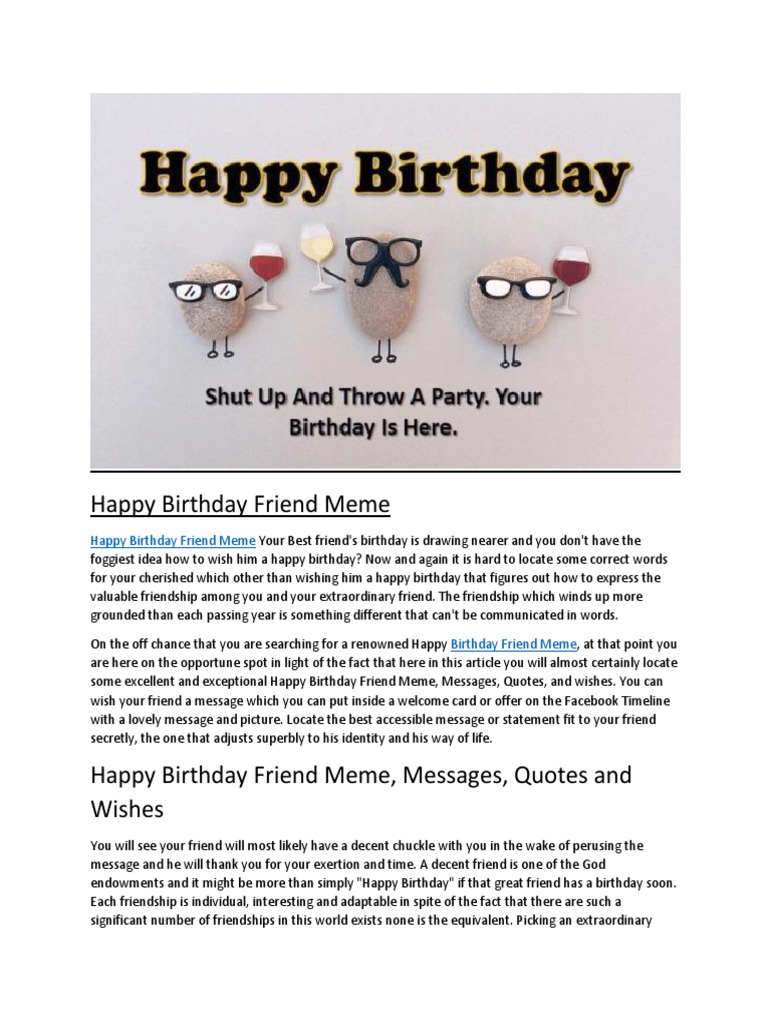 Happy Birthday Friend Meme