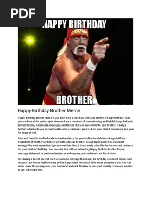 Happy Birthday Brother Meme