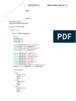 Practical No. 1 Khan Sahibe Alam: Using Using Using Using Using Namespace Class Static Void String Int Int Float String