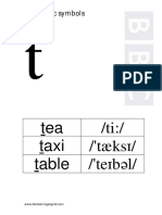 Tea /ti:/ Taxi /'tbksi/ /'teibel/: Phonemic Symbols
