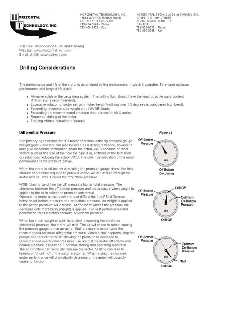 Drilling Considerations Differential Pressure PDF Pressure