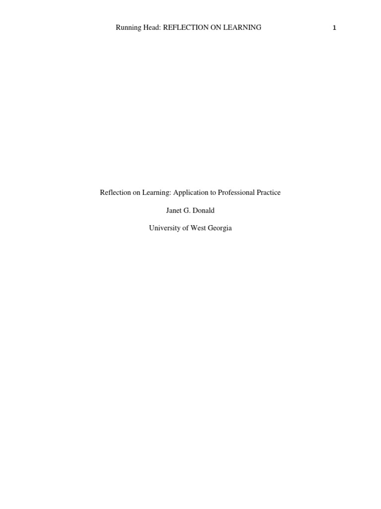 Reflection on Learning in Education | PDF | Educational Technology ...