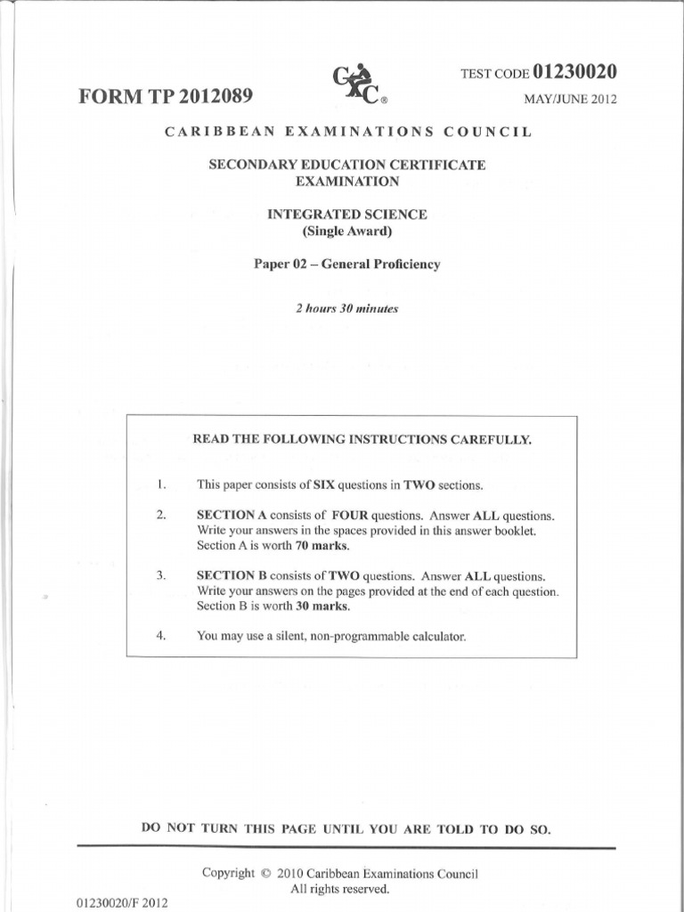 Integrated Science SA P2 PDF | PDF