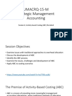 UMACRQ-15-M Strategic Management Accounting: Session 6: Activity-Based Costing (ABC) Revisited