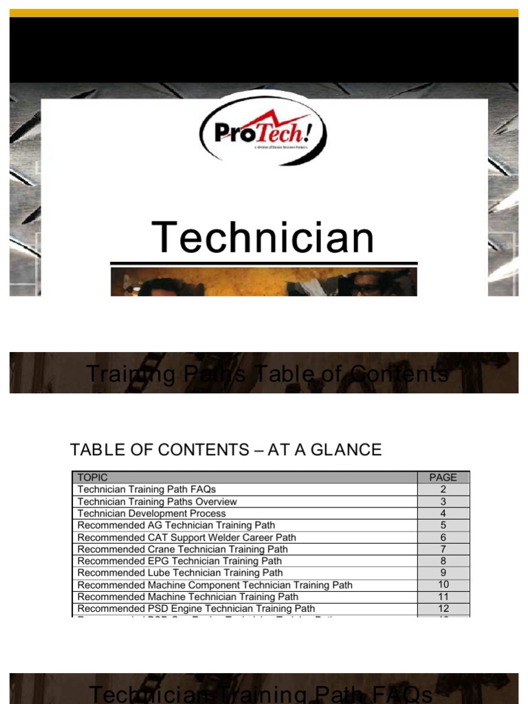 CAT Technician Training Path PDF Welding Construction