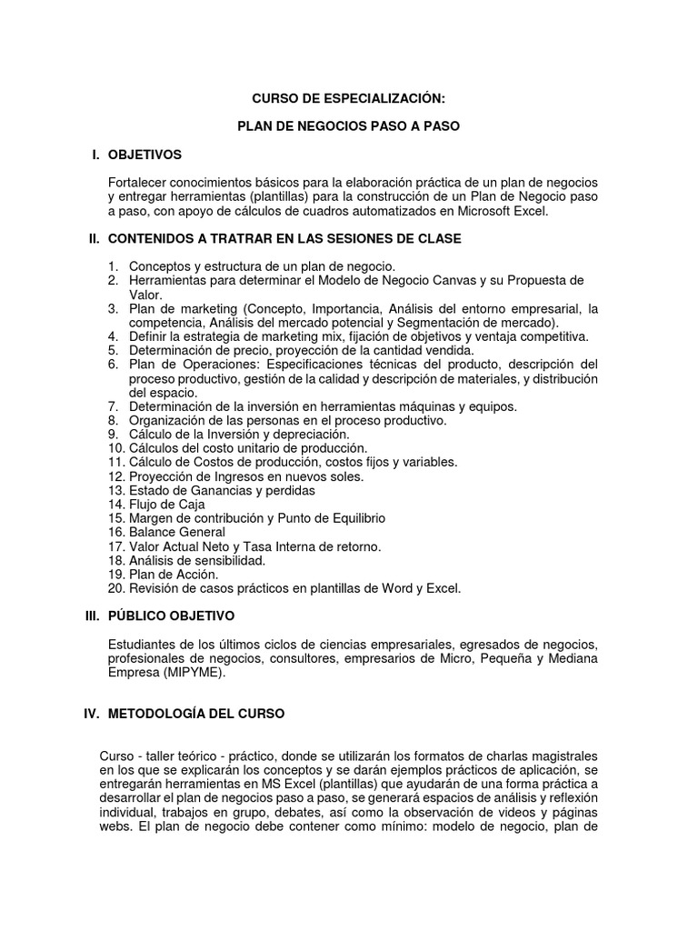 Plan de Negocio Paso A Paso | PDF | Modelo de negocio | Marketing