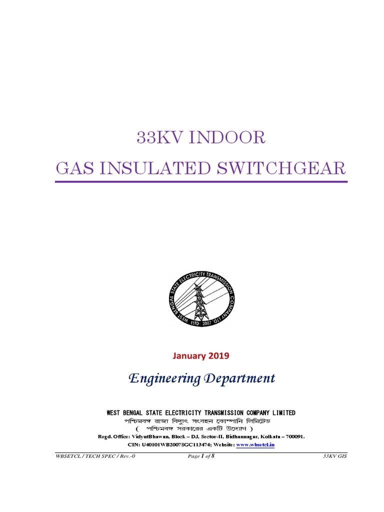 33KV Indoor Gas Insulated Switchgear | PDF | Electrical Wiring | Switch