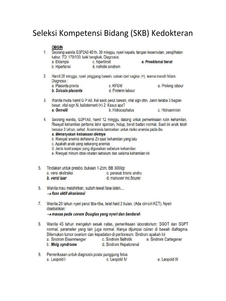 Soal Skb Dokter Masnurul