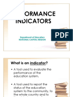 Performance Indicators: Department of Education National Capital Region