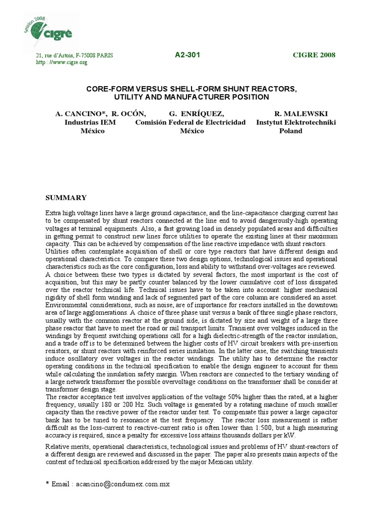 A2 301 2008 Core Vs Shell | PDF | Inductor | Transformer