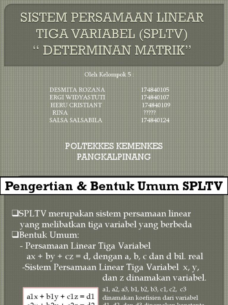 Manfaat SPLTV dalam Kehidupan Sehari-hari | PDF