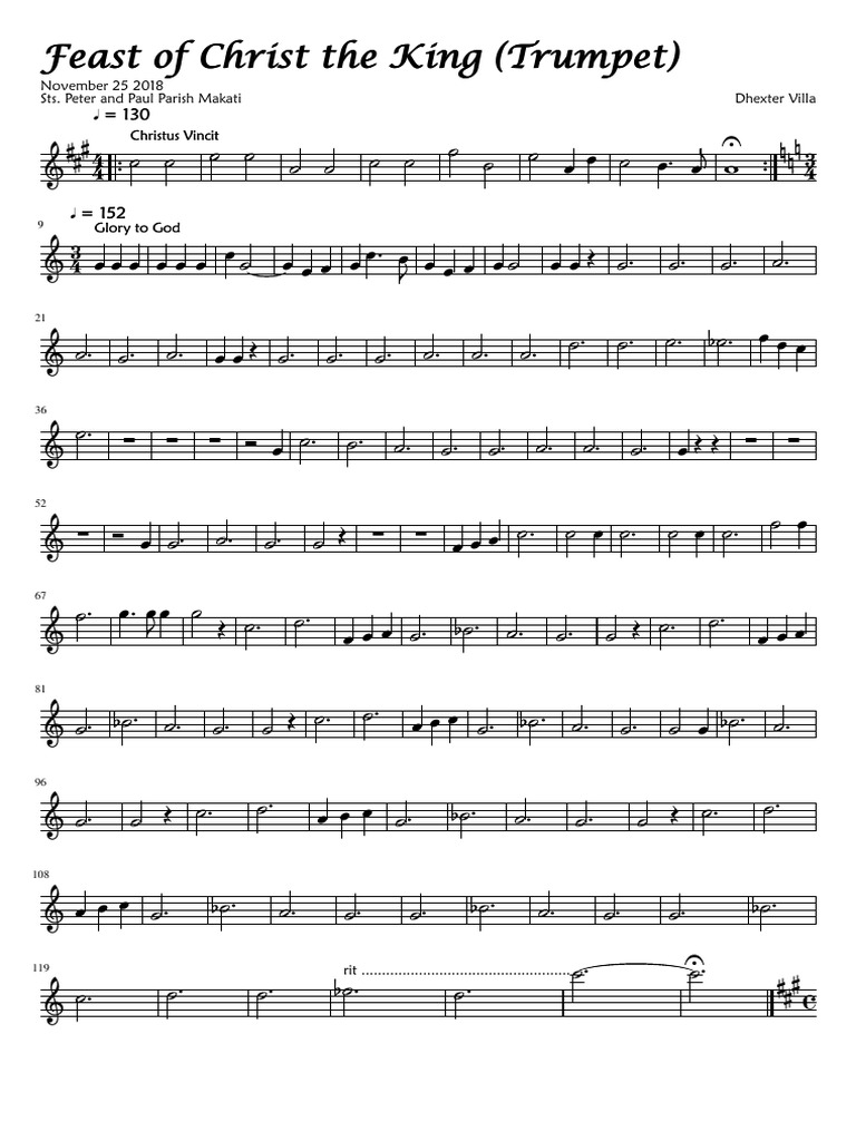 Feast of Christ The King (Trumpet) Feast of Christ The King (Trumpet