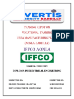 IFFCO Aonla Vocational Training Report 2018-19 Electrical Engineering Diploma