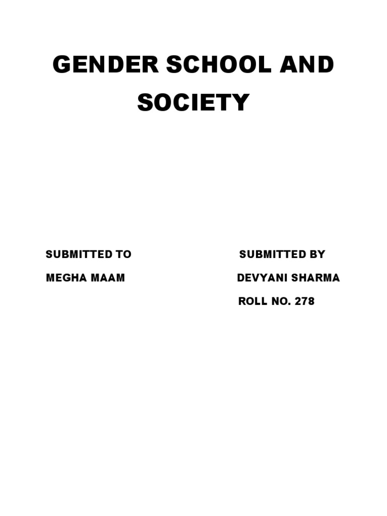 Gender School and Society | PDF | Gender Role | Sexism