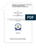 Impact of Advertisement On Consumer Buying Behavior Towards Branded Menswear (A Study On Junaid Jamshed and Amir Adnan)