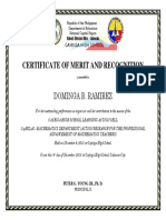 Certificate of Merit and Recognition: Dominga B. Ramirez