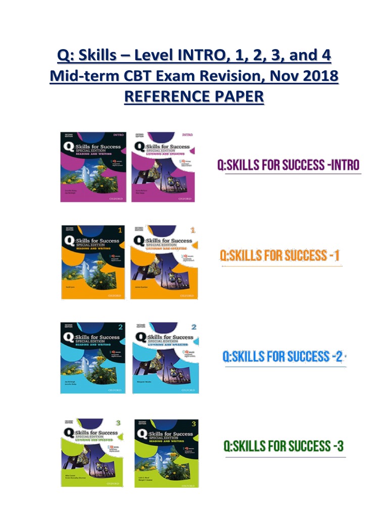 q Skills Level Intro1234 Books Revision Verb Adverb