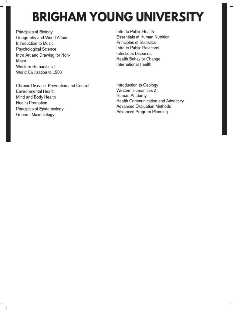BYU Course Offerings Overview | PDF