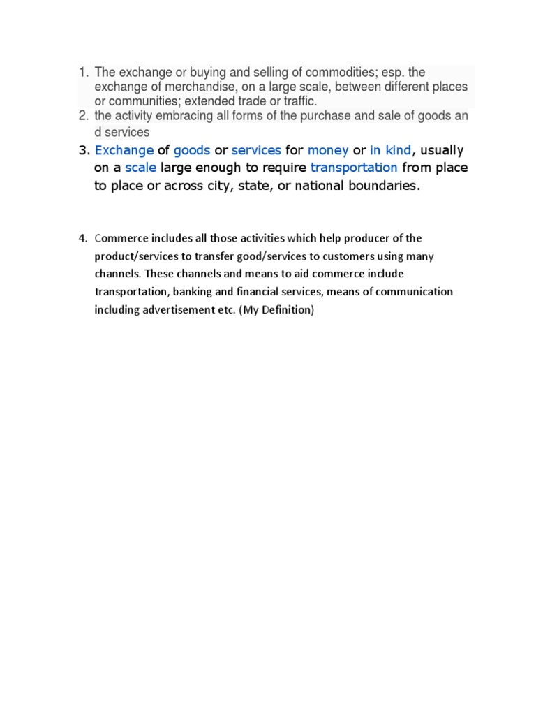 Commerce Definition | PDF
