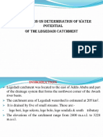 Presentation On Determination of Water Potential of The Legedadi Catchment