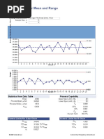 Control Chart For Mean and Range: Quality Characteristic