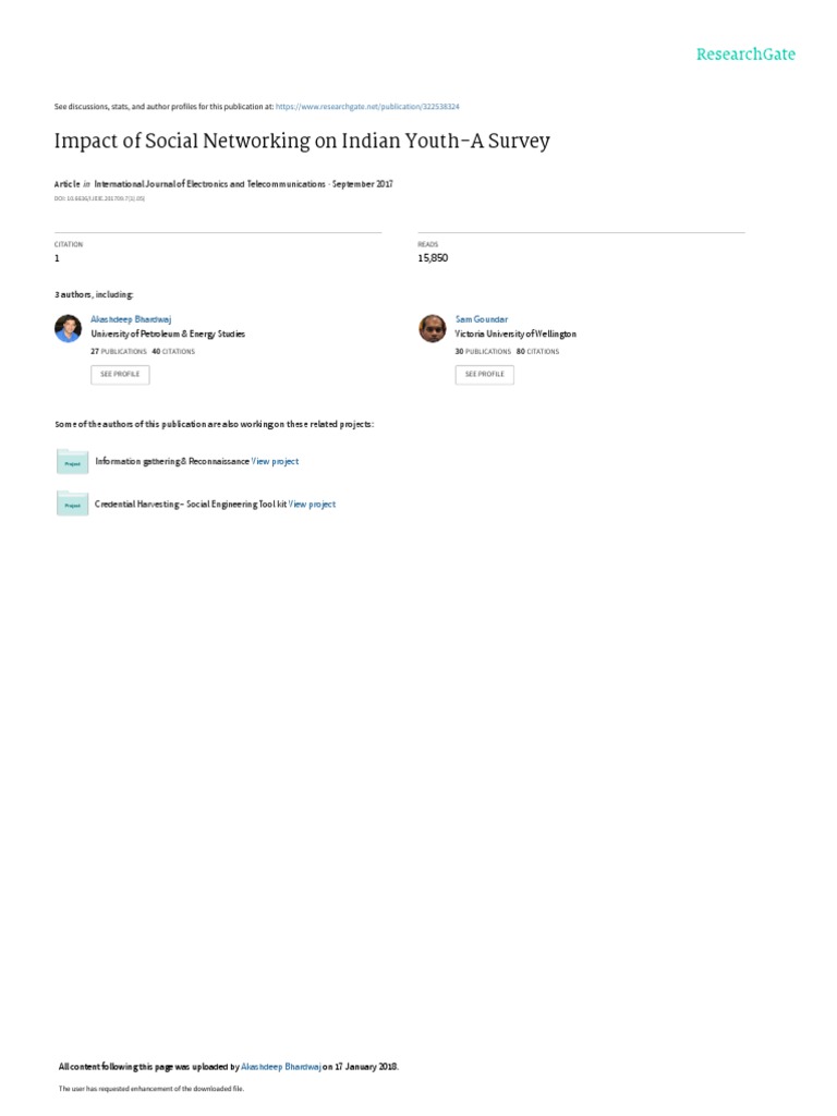 Impact of Social Media on Indian Youth | PDF | Social Networking ...