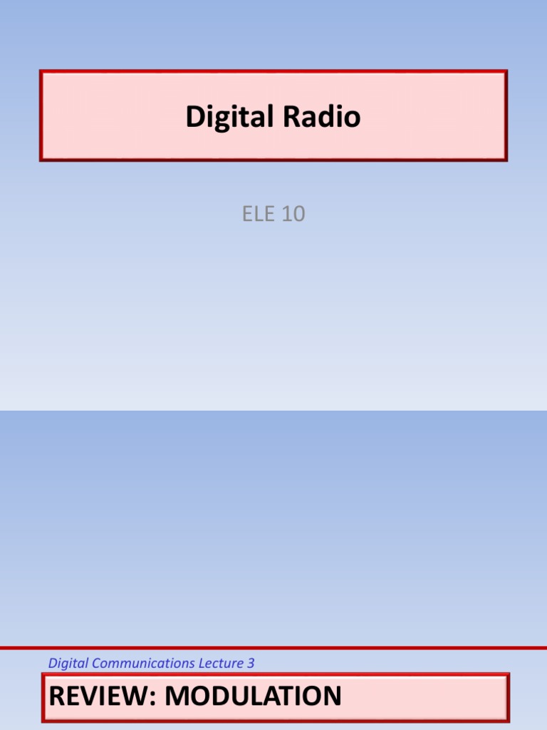 Digital Communications Lecture 3 Rev01 | PDF | Modulation | Broadcast ...