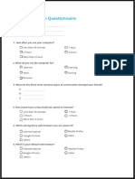 Market Research Questionnaire PDF