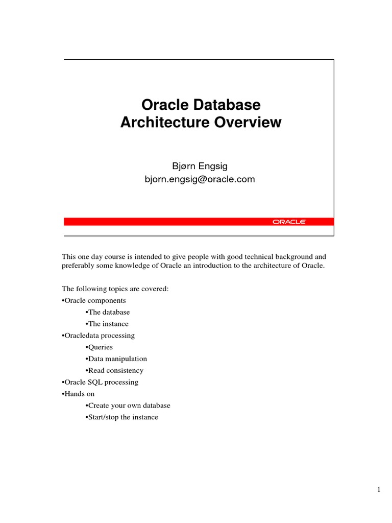 Oracle Architecture Handson PDF | PDF | Oracle Database | Cache (Computing)