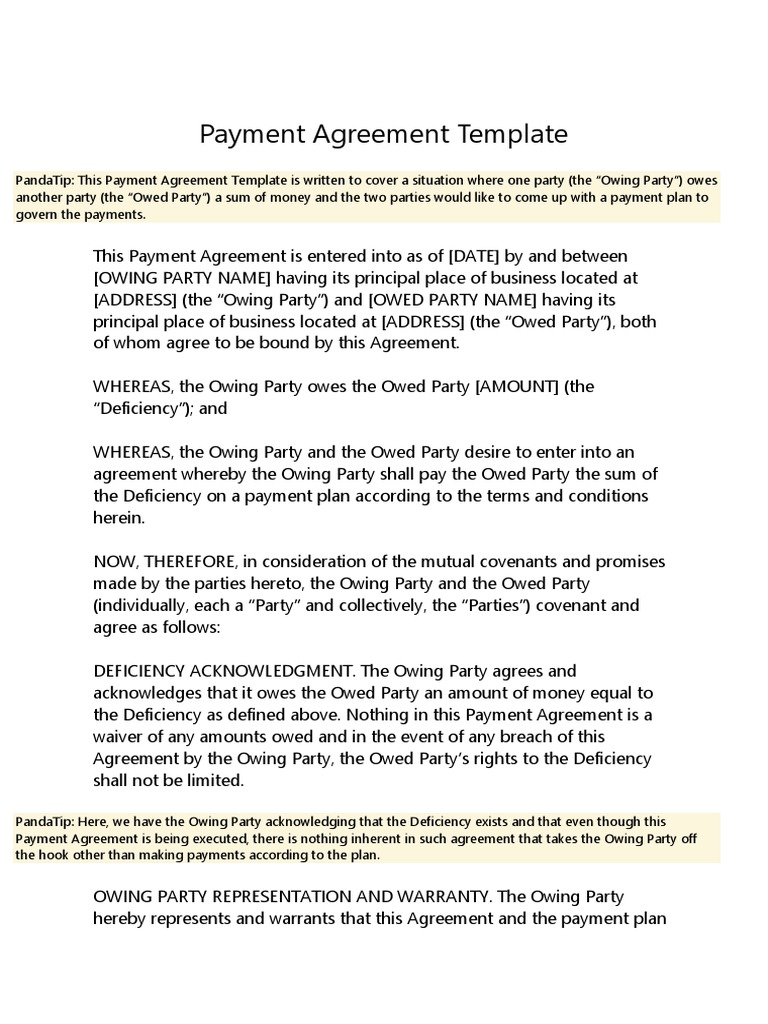 Template For Payment Agreement from imgv2-1-f.scribdassets.com