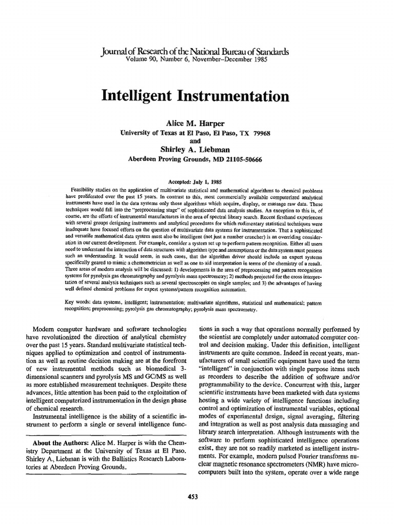 Historical Perspective of Intelligent Instrumentation | PDF ...