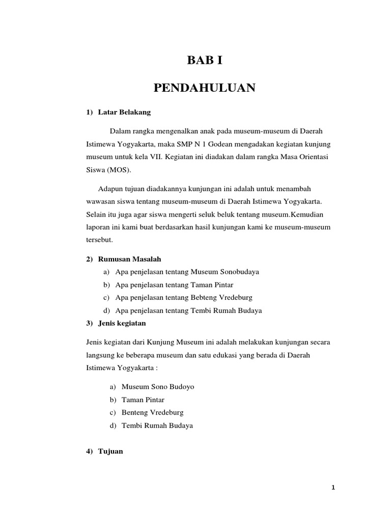 Laporan Kunjungan Ke Museum Benteng Vredeburg Seputar