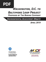 Washington, D.C. to Baltimore Loop ProjectProposed by The Boring Company Environmental Assessment (Draft)