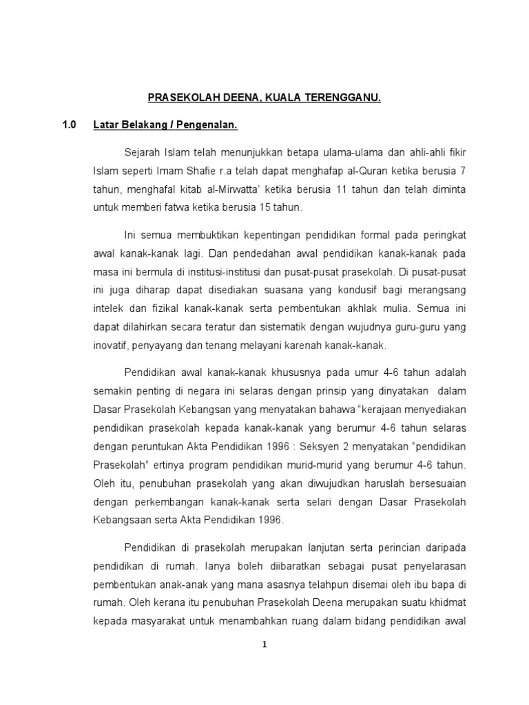 Kertas Kerja Prasekolah Deena
