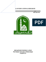 JOURNAL OF EDUCATIONAL RESEARCH (Vol. 19 No. 2) 2016 Dept of Education IUB, Pakistan PDF